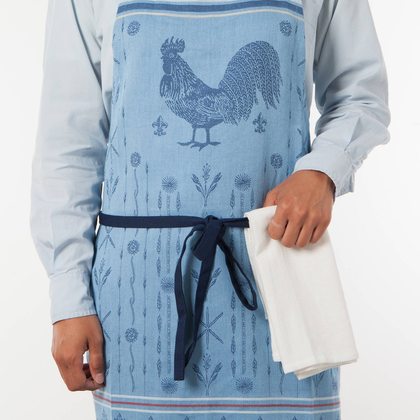 Apron, Blue Rooster Francaise Jacquard Apron