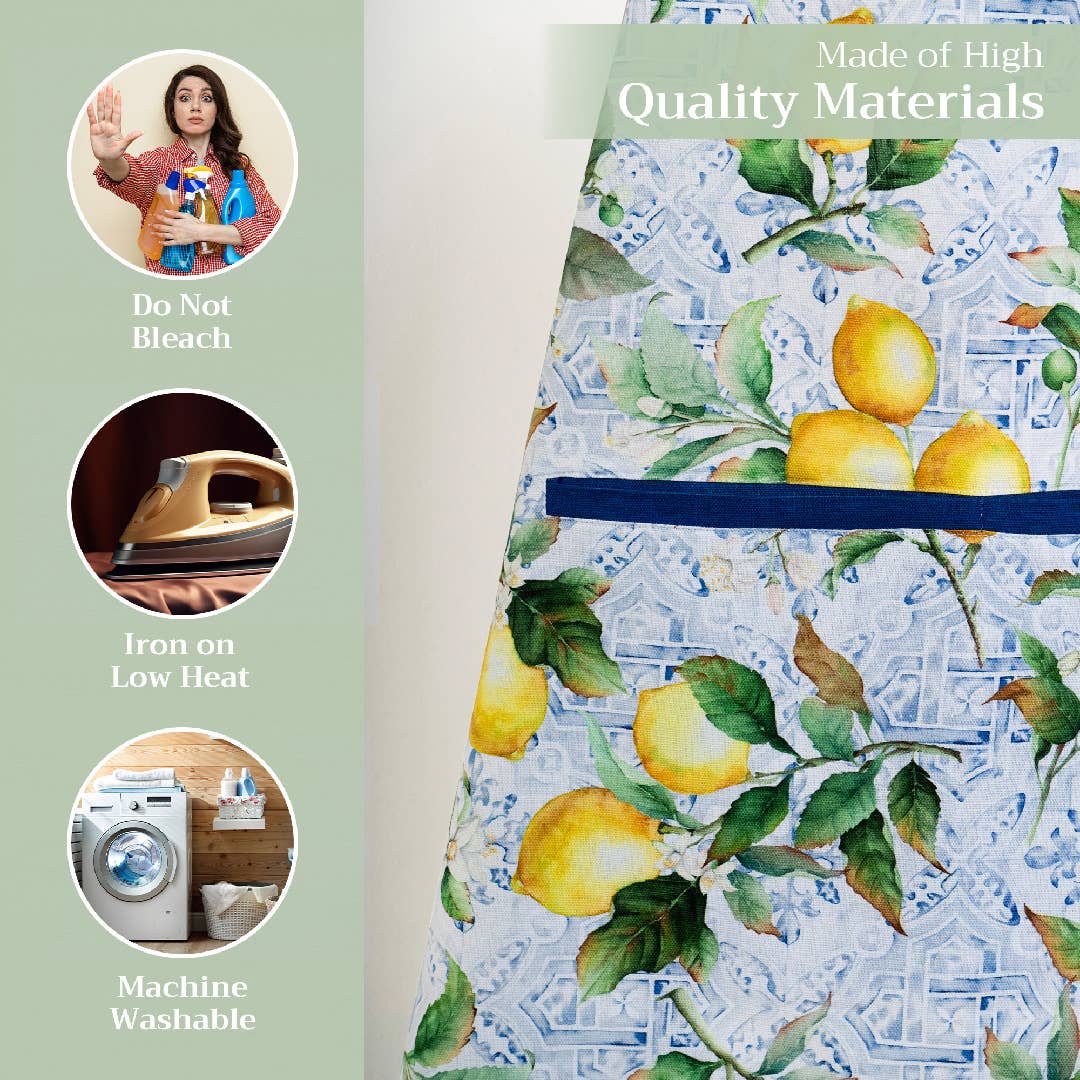Apron, Citrus 100% Cotton Adjustable Neck Long Ties