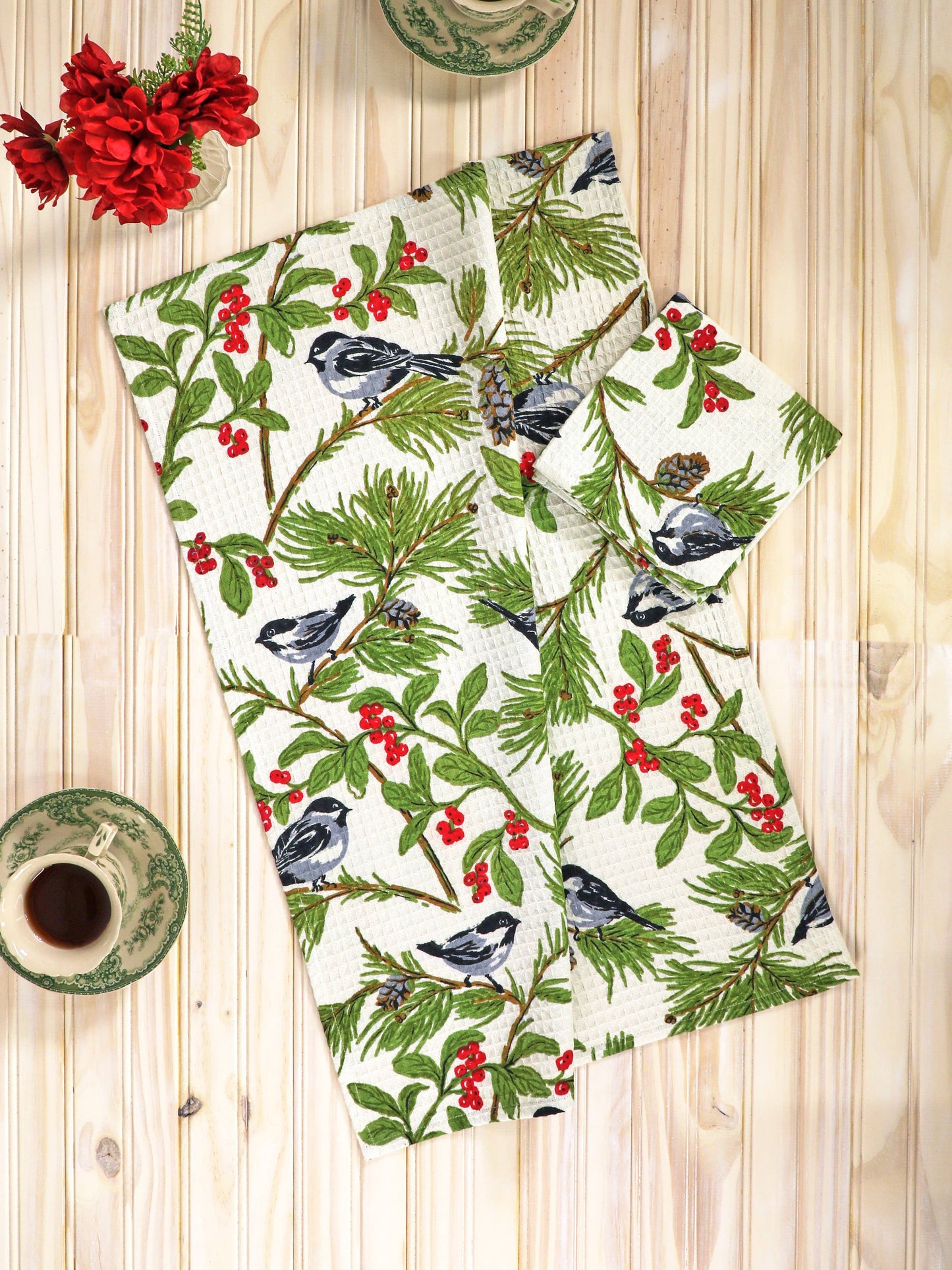 Towel, Chickadee Tea Towel, Ecru