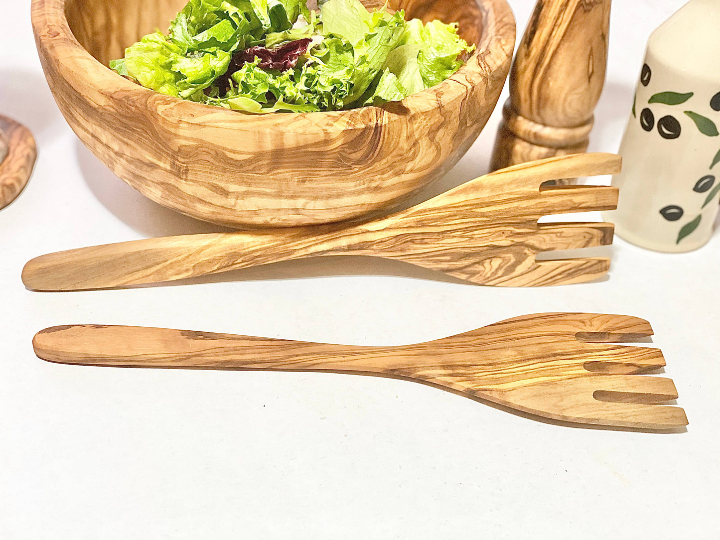Olive Wood Salad Serving Forks