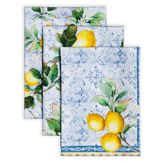 Citrus, 100% Cotton Kitchen Towels - Set Of 3