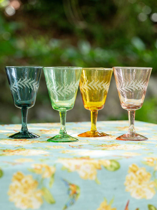 Etched wine glasses