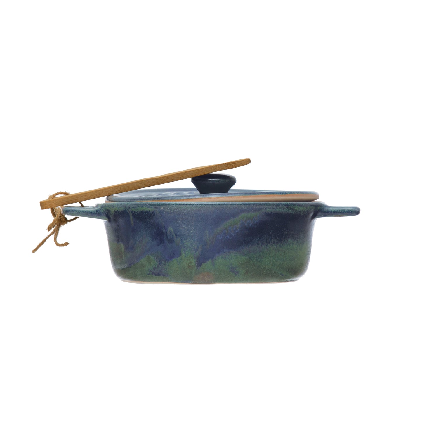 Stoneware Brie Baker (blue/green)