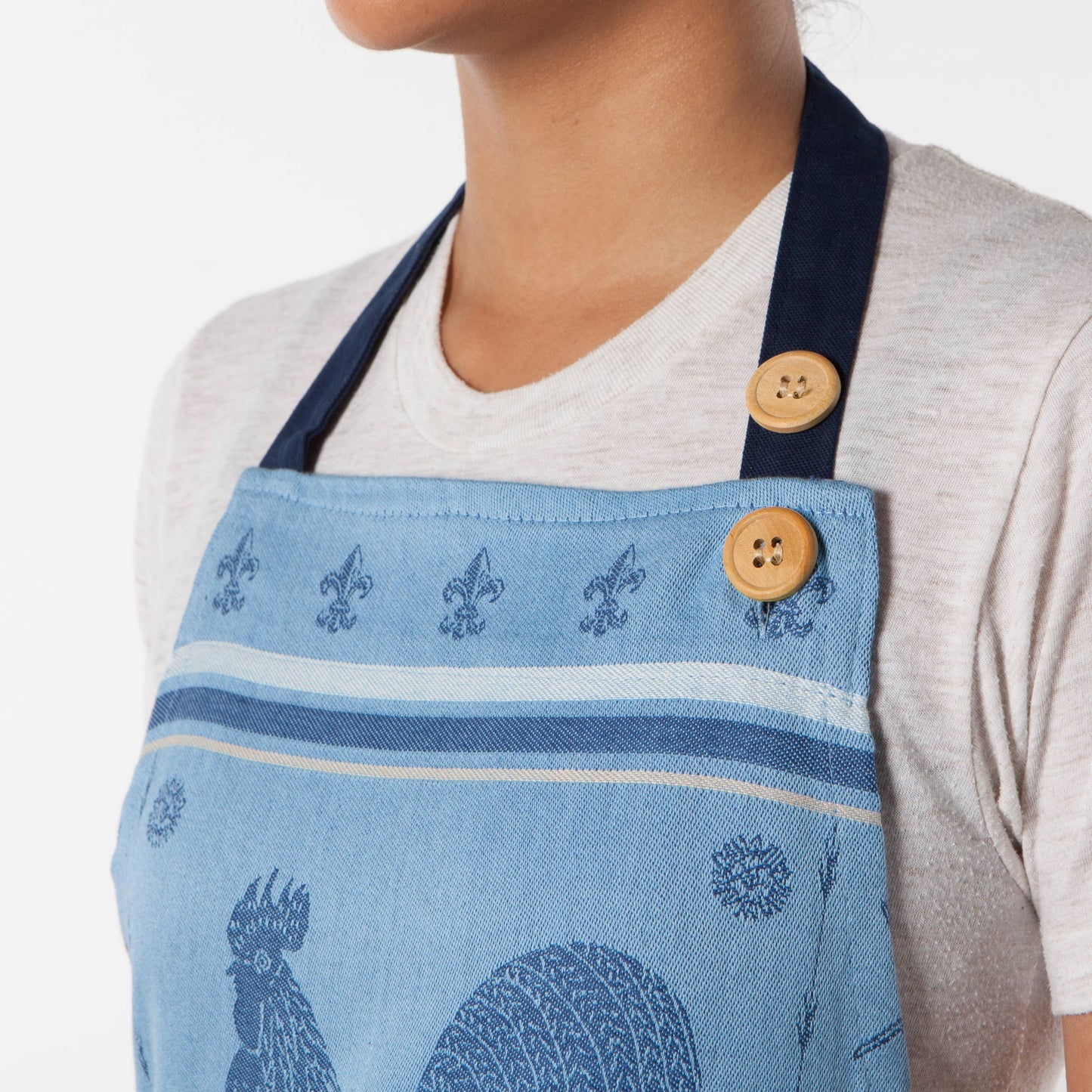 Apron, Blue Rooster Francaise Jacquard Apron