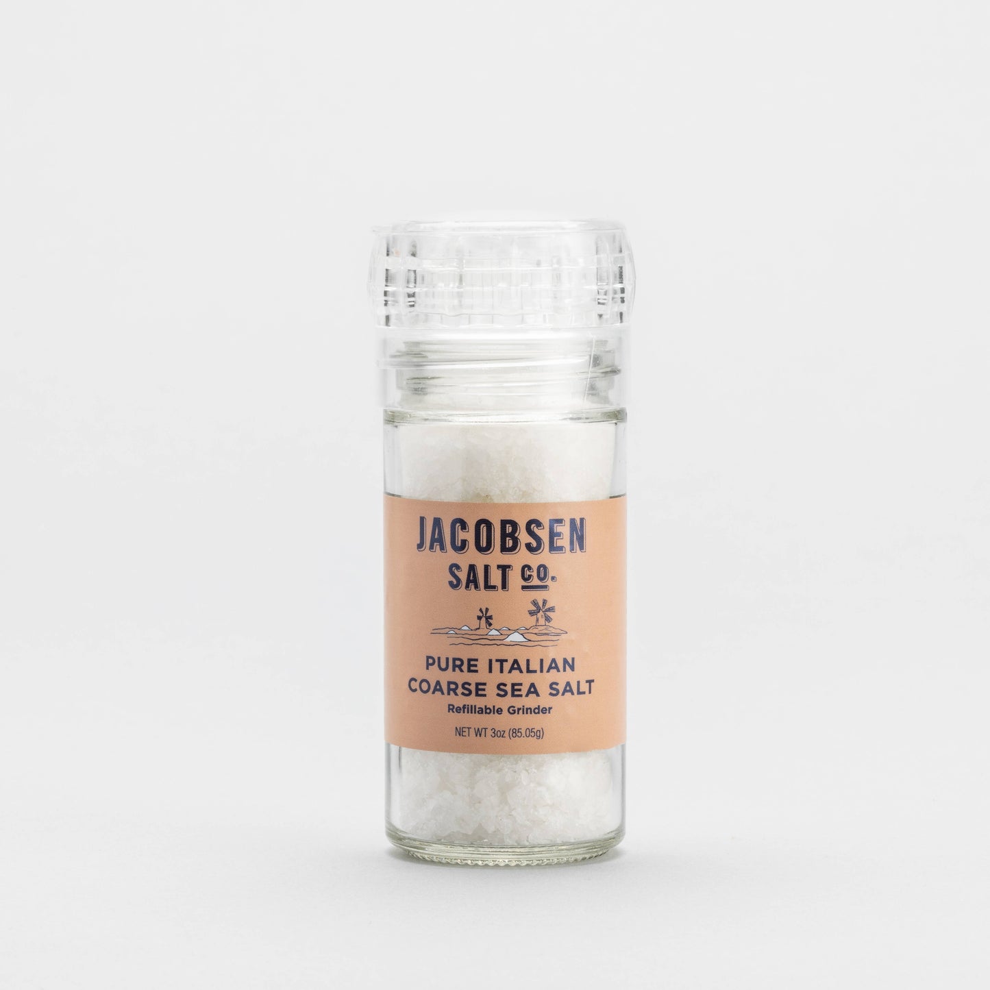 Pure Italian Coarse Sea Salt, Glass Grinder