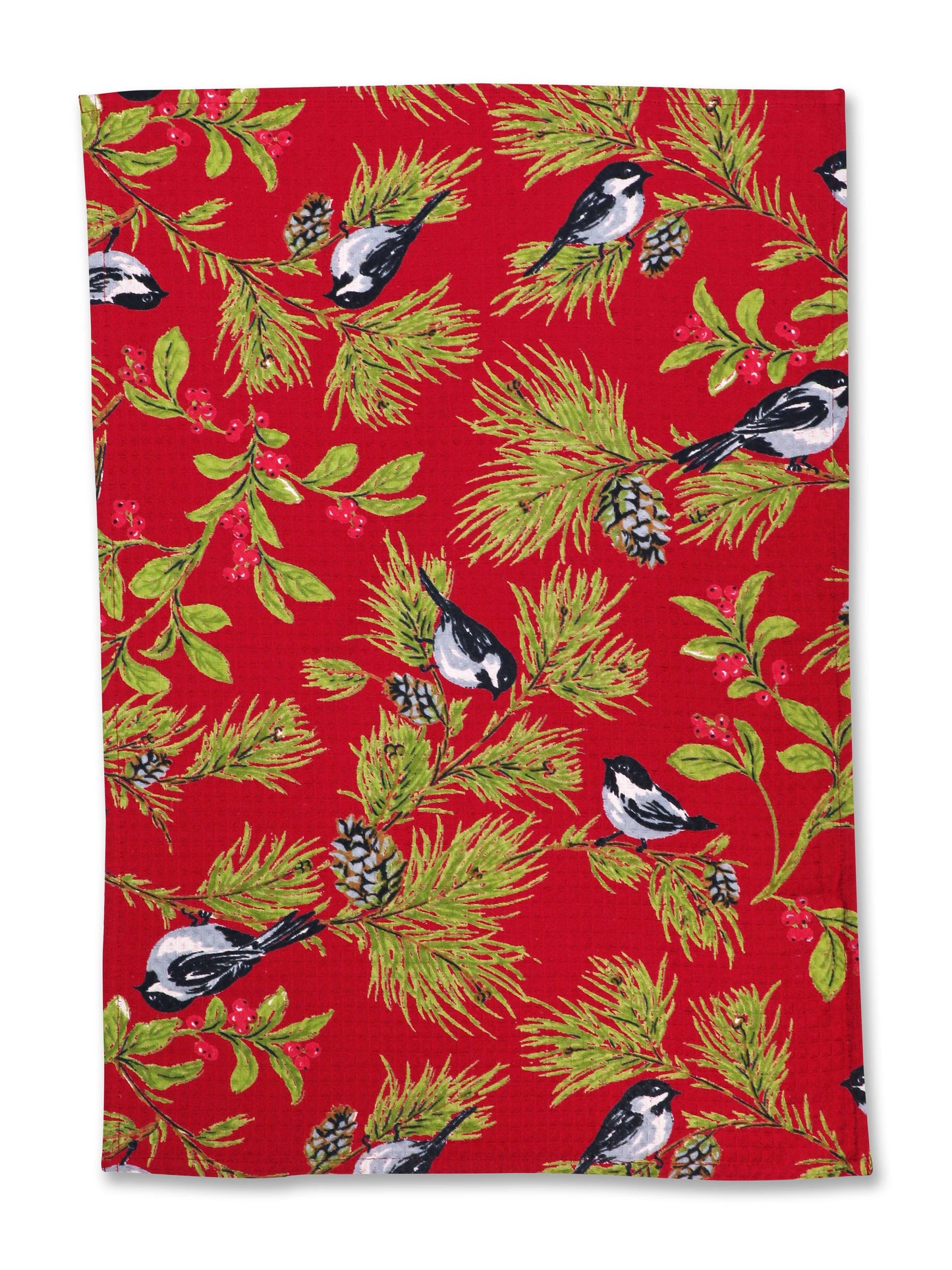 Towel, Chickadee Tea Towel Red