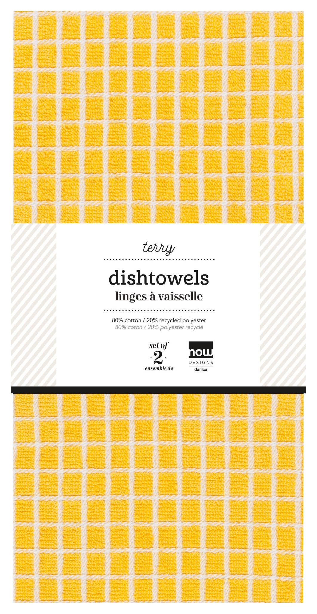 Dishtowel, Terry Dishtowels Lemon Yellow Set of 2