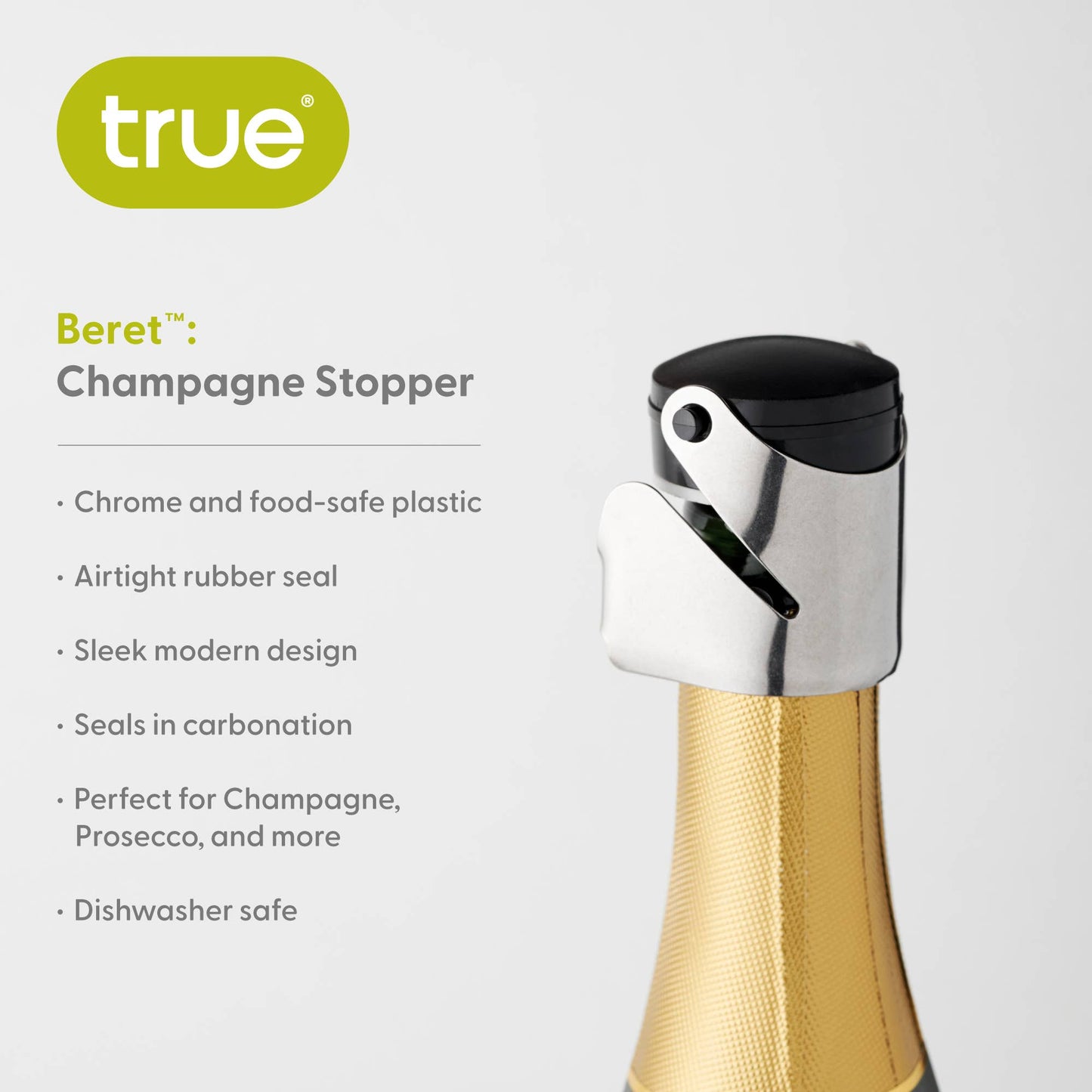 Beret™ Slip-On Airtight Champagne Bottle Stopper