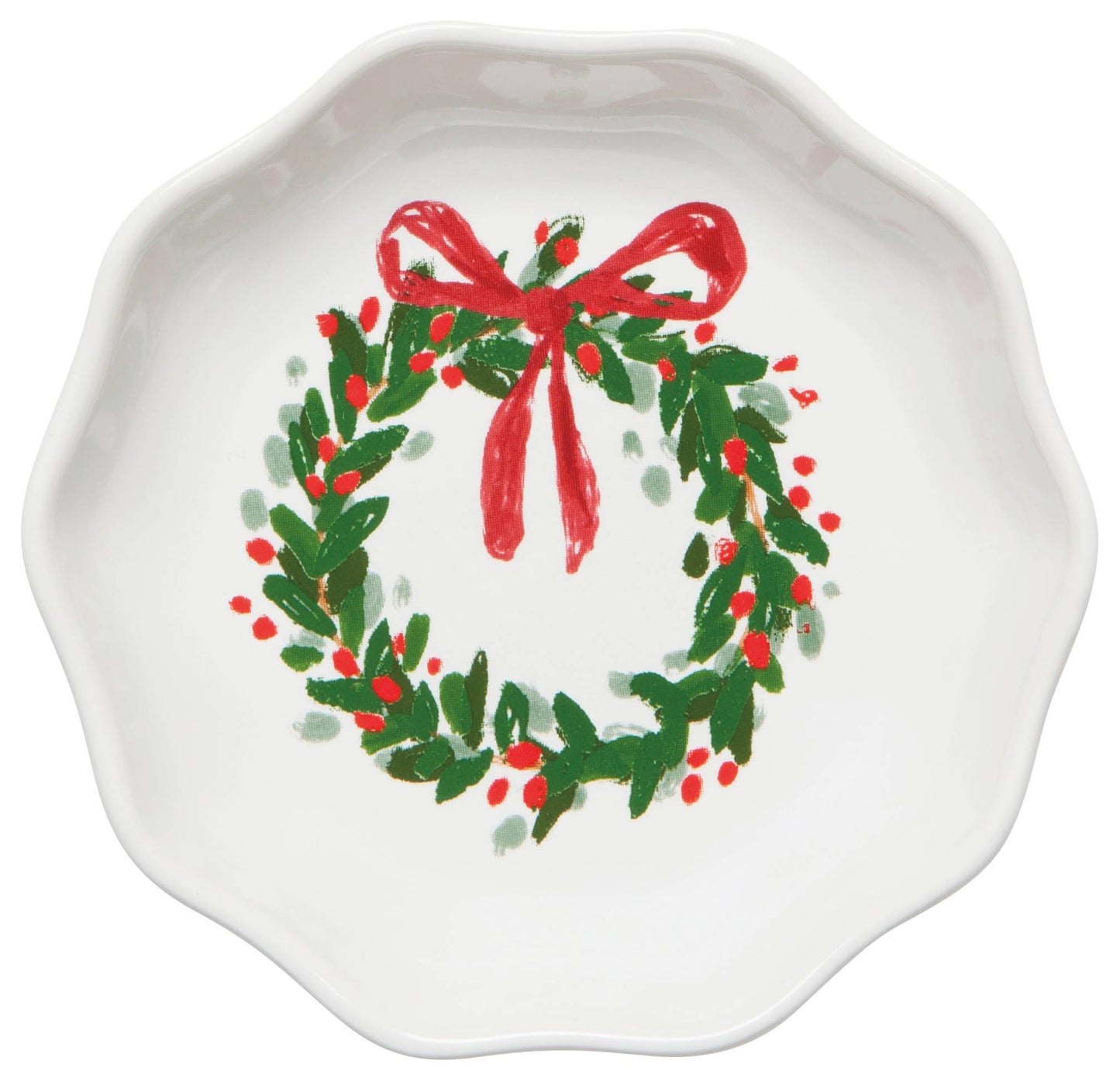 Wreaths Shaped Christmas Pinch Bowls Set of 6