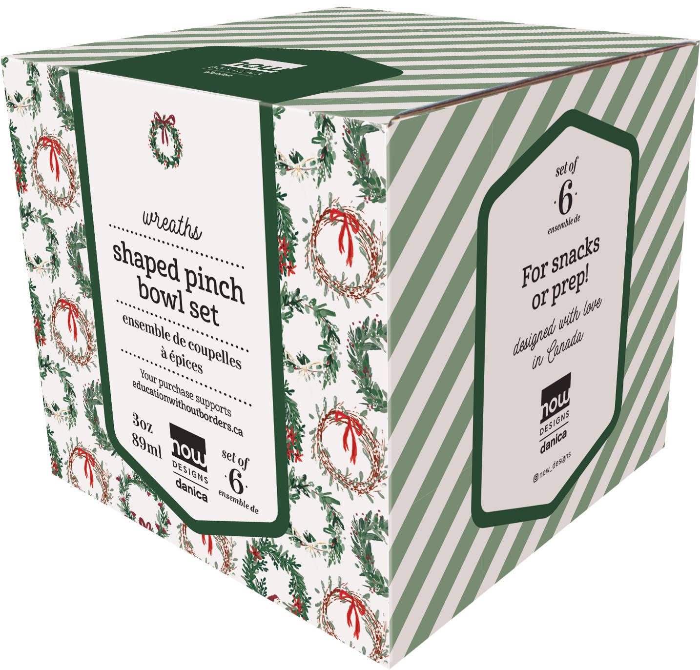 Wreaths Shaped Christmas Pinch Bowls Set of 6