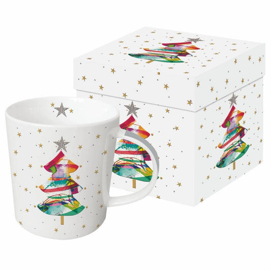 Mug In Gift Box- Glitter Tree