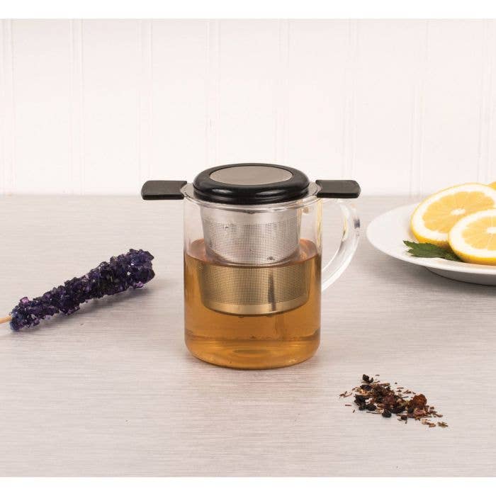 Tea Infuser with Lid & Stainless Steel Basket