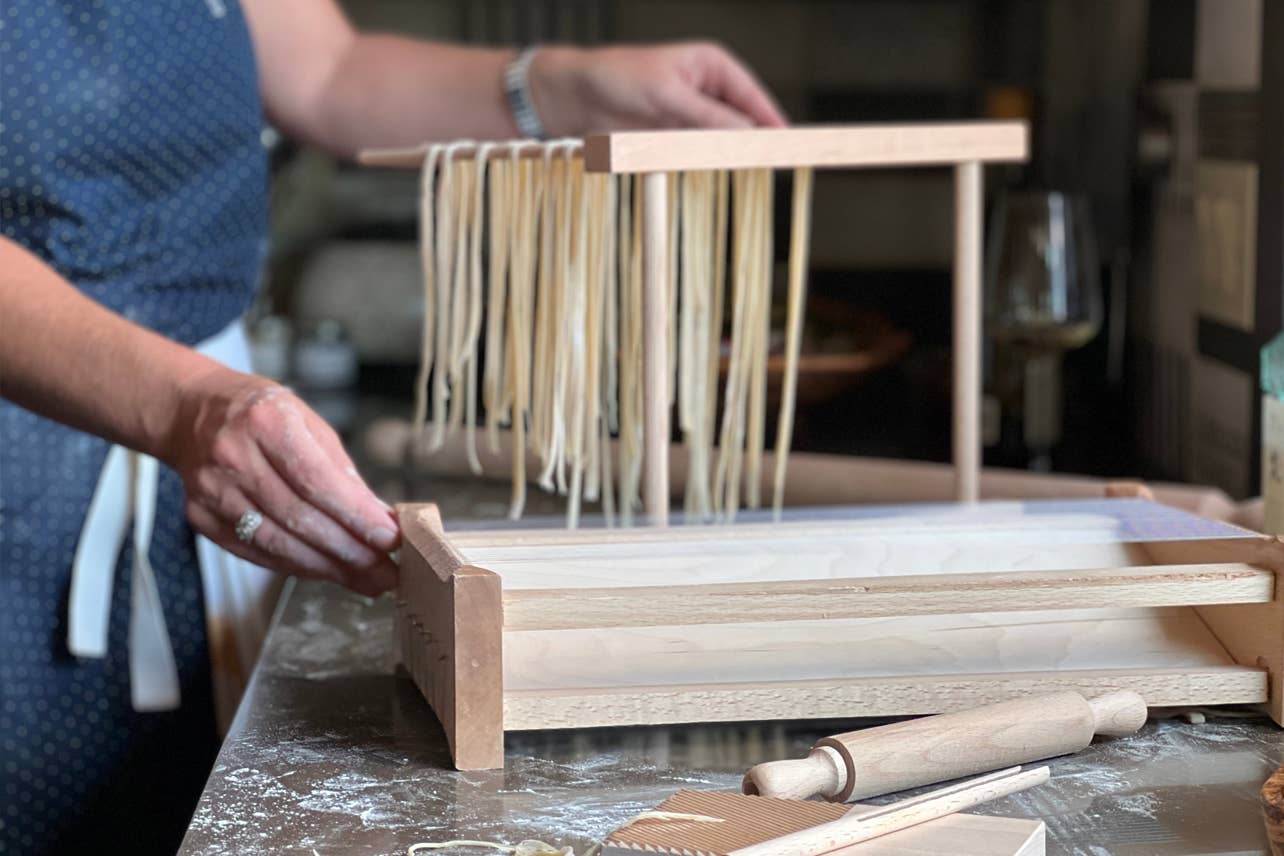 Italian Pasta Chitarra with Rolling Pin