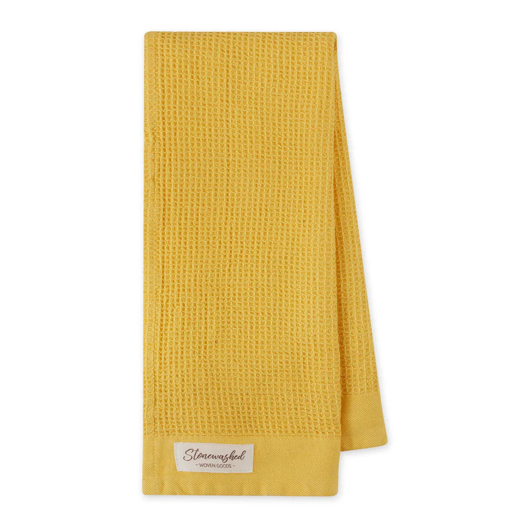 Dish Towel,  Yarrow Yellow Washed Waffle