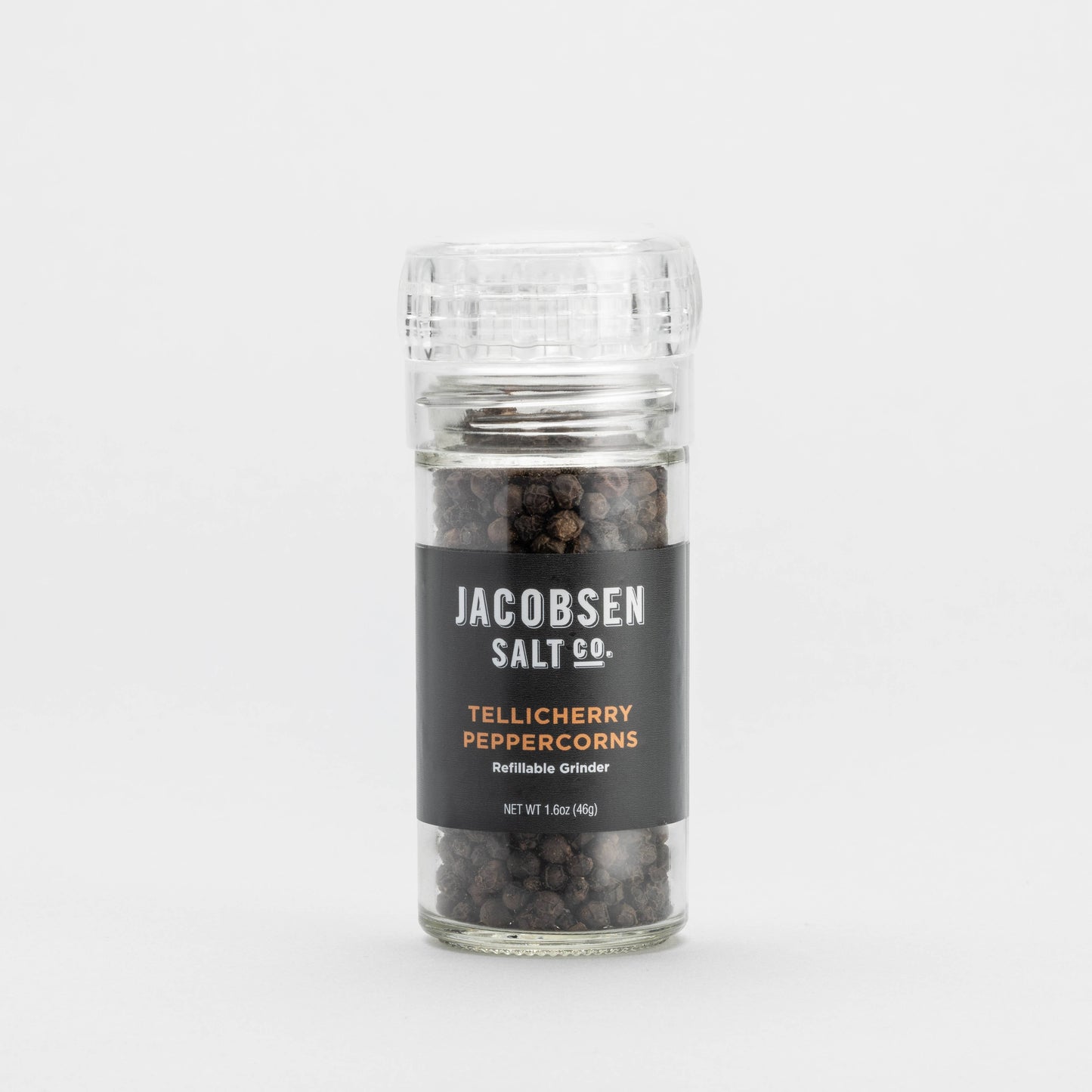 Tellicherry Peppercorns, Glass Grinder