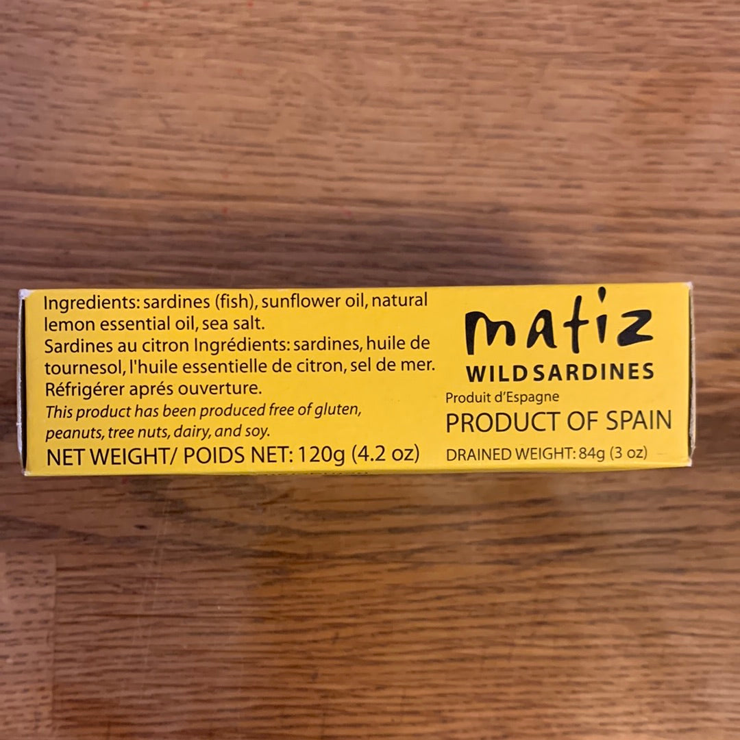 Matiz Wild Sardines w/natural lemon essence, 120g/4.2oz
